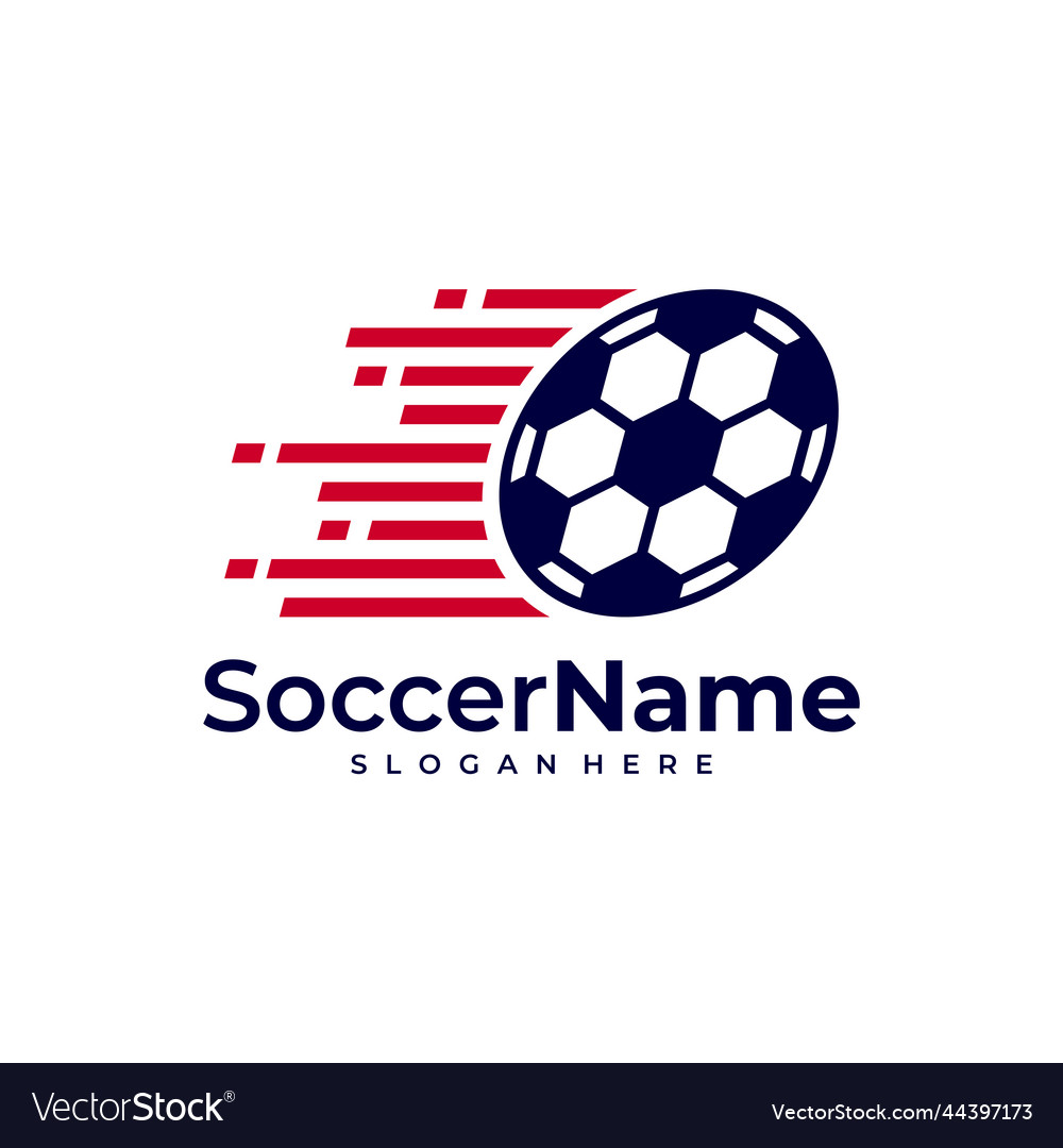 Fast soccer logo template football fast logo Vector Image