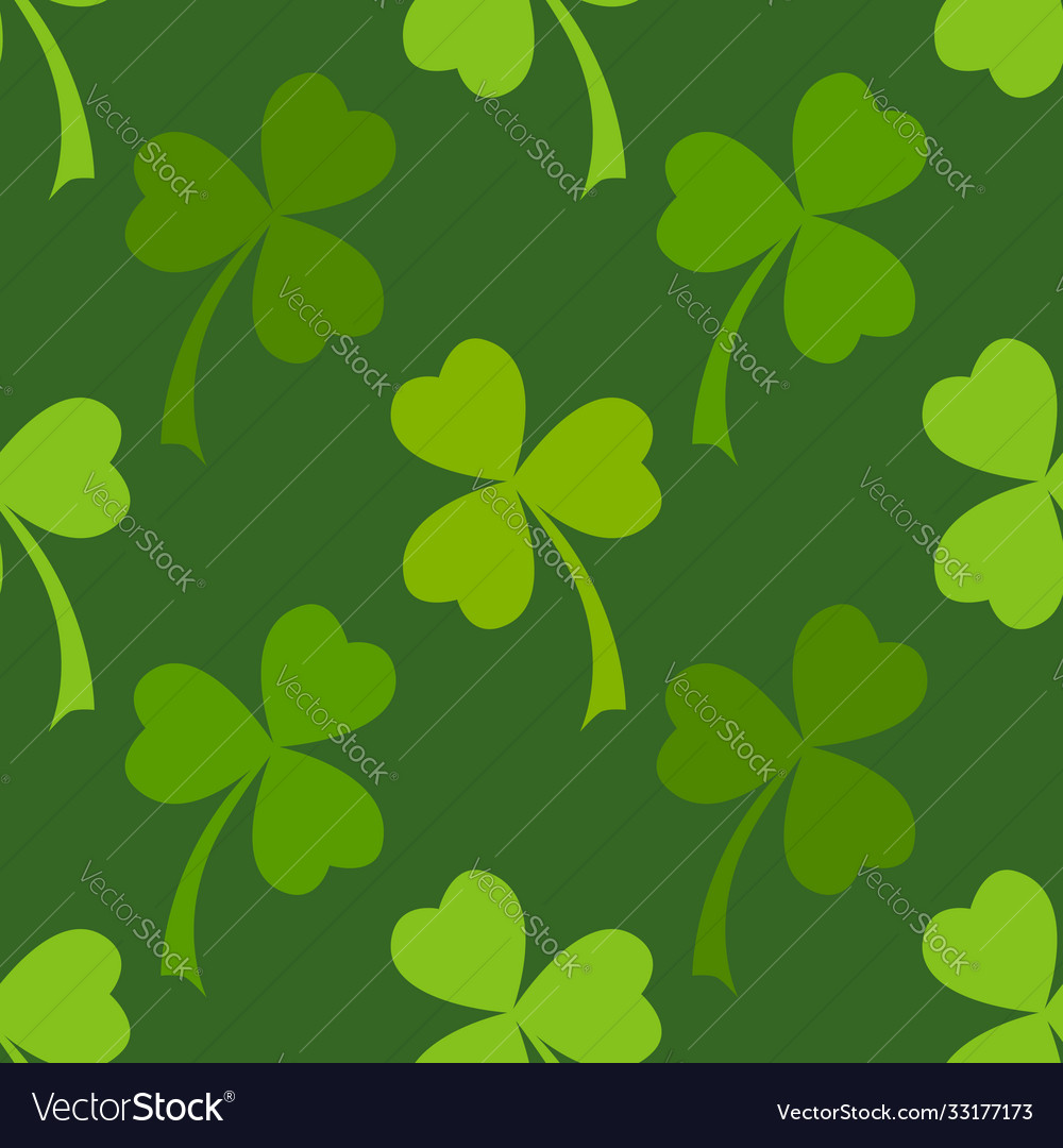 Green Clover Leaves Seamless Pattern Royalty Free Vector