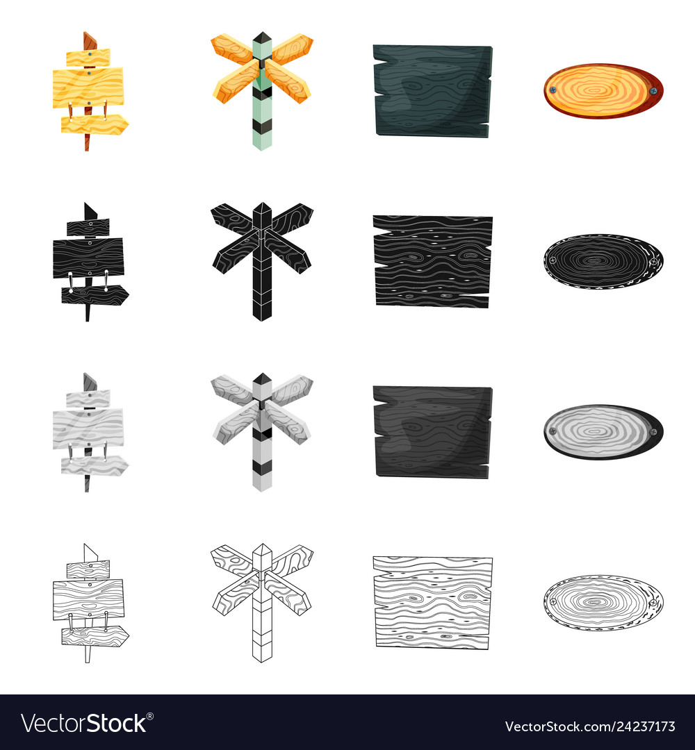 Isolated object of raw and forest sign collection vector image Isolated object of raw and forest sign collection