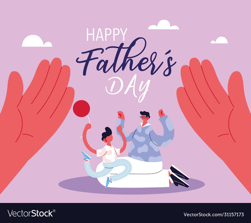 Man and son card happy father day