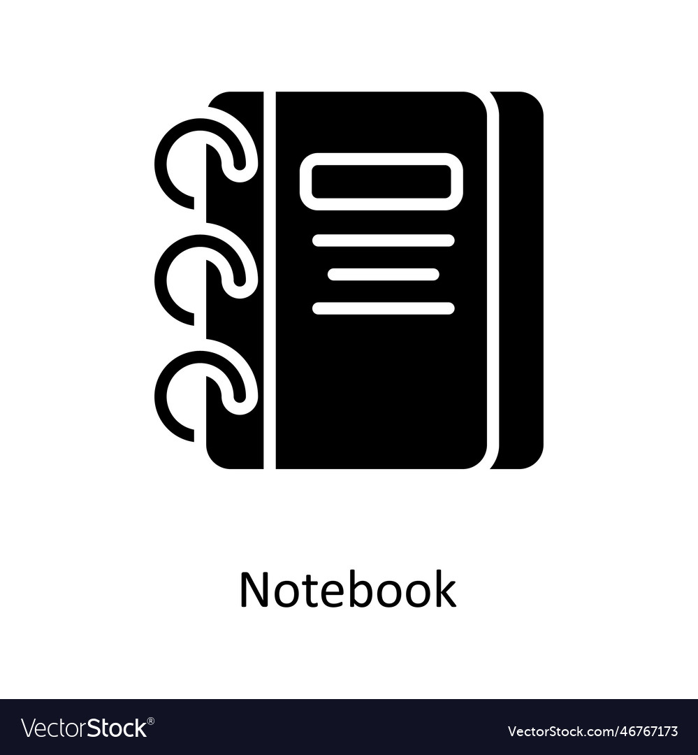 Notebook solid icons simple stock illust