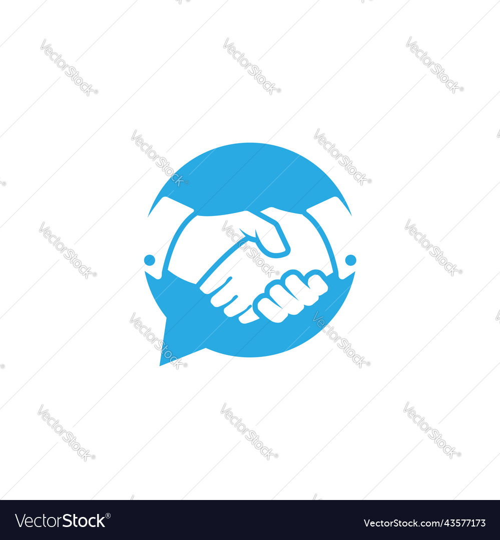 Partnership discussion logo design handshake Vector Image