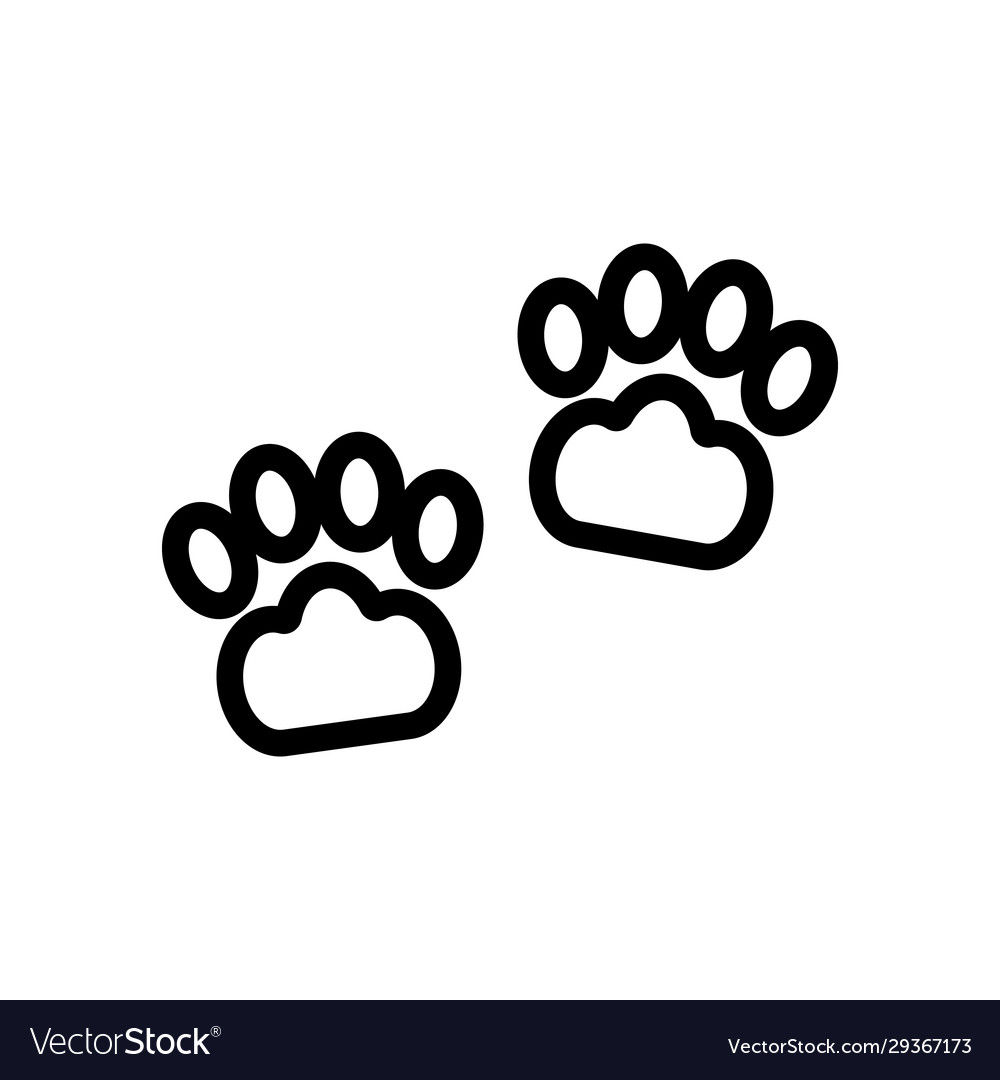 Paw icon isolated contour symbol