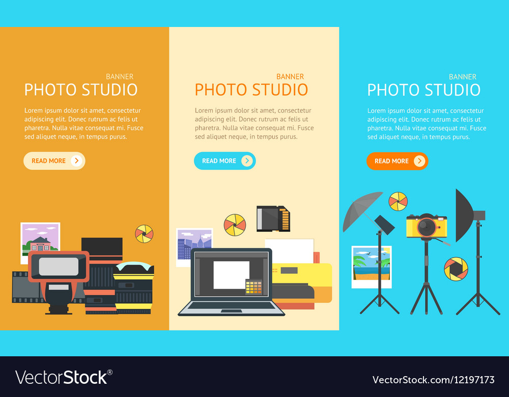 Professional Photo Studio Banner Royalty Free Vector Image