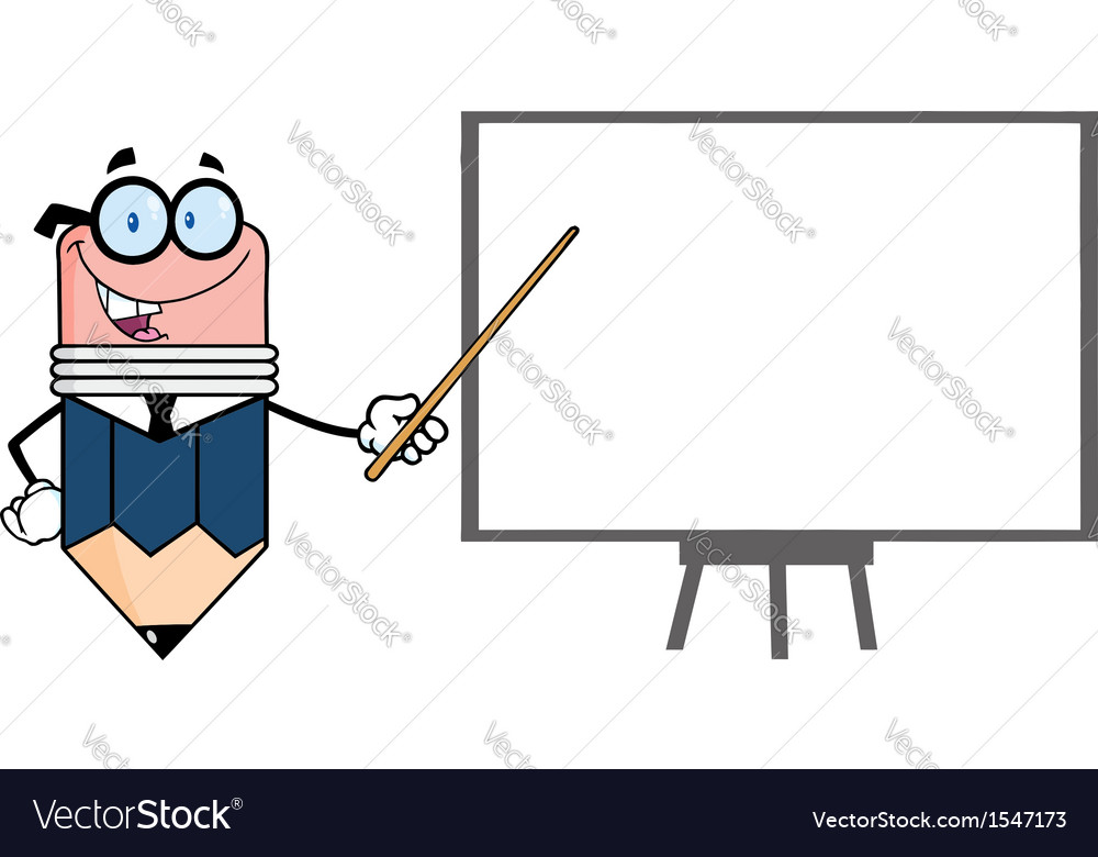 Professor pencil teaching economics Royalty Free Vector