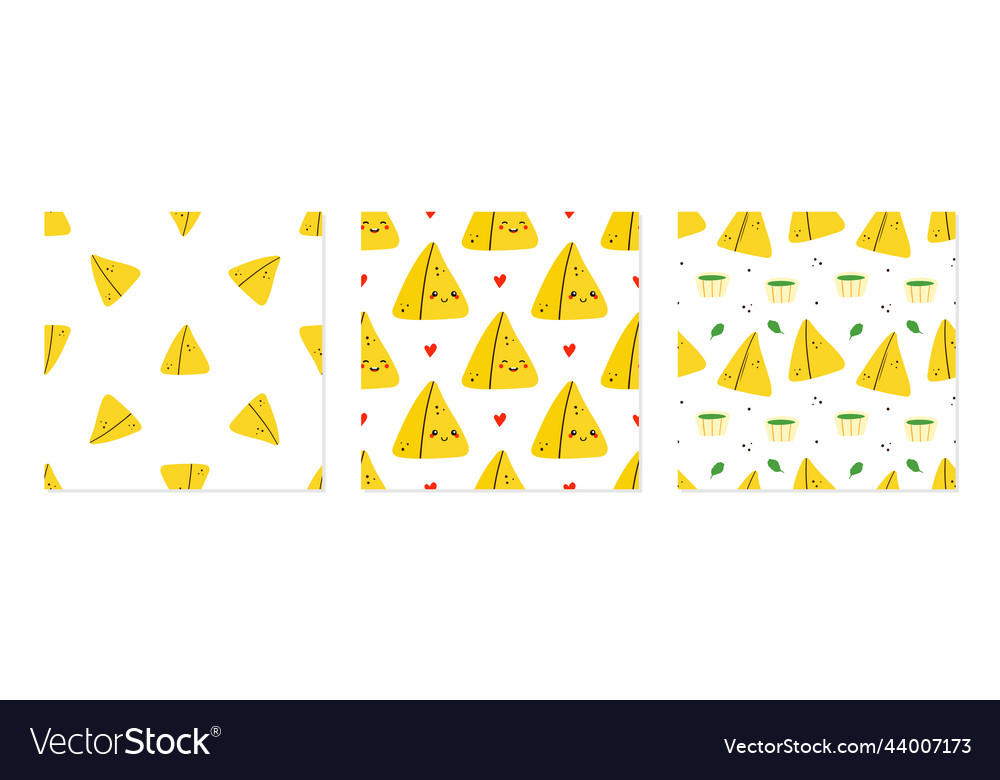 Samosa patterns set vector image Samosa patterns set