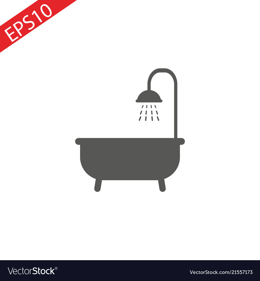 Shower icon bathroom symbol flat Royalty Free Vector Image