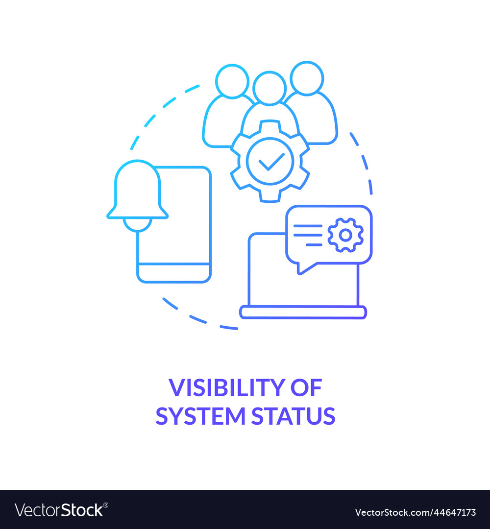 System status visibility blue gradient concept Vector Image