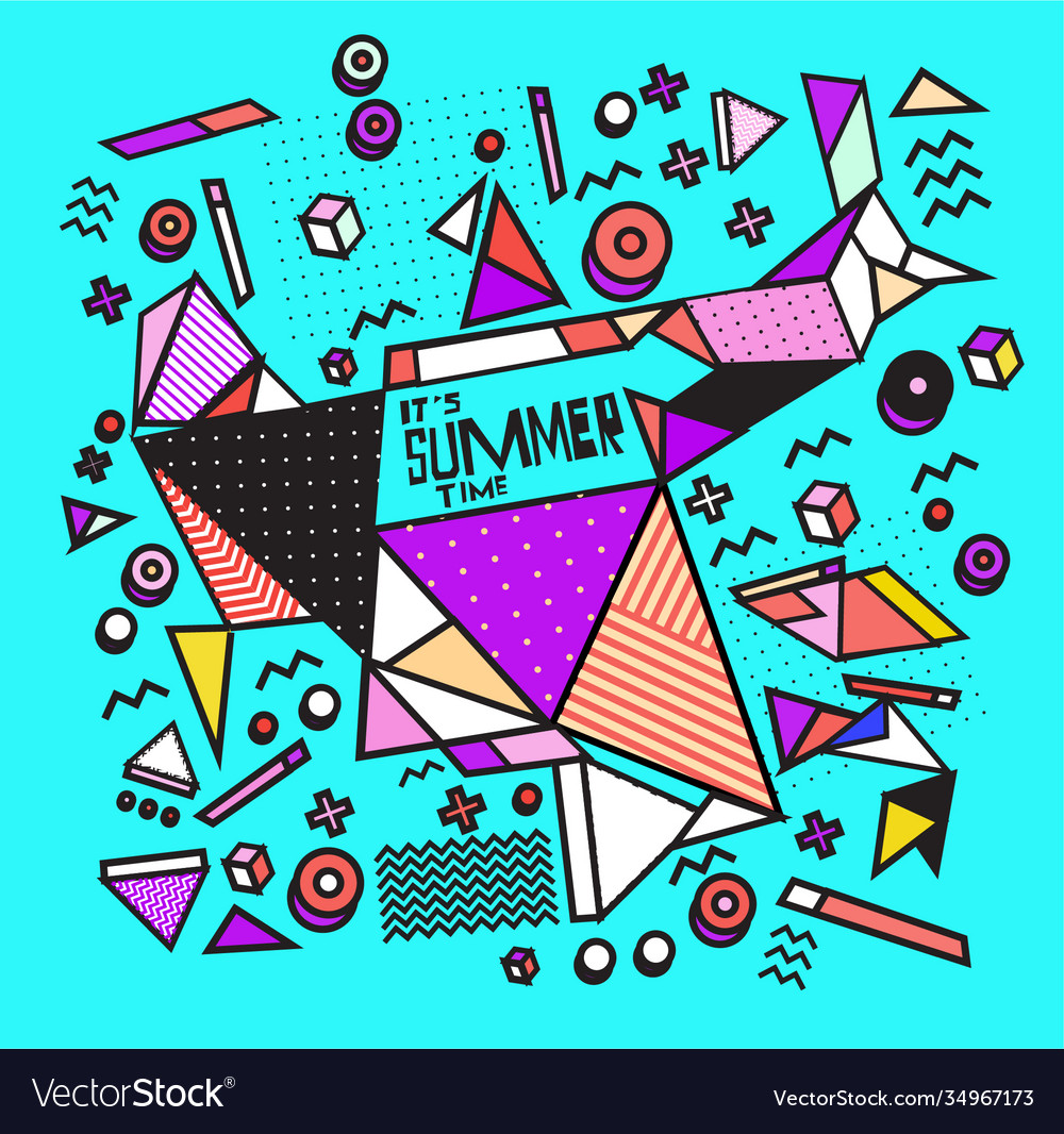 Triangle geometric forms for summer design event vector image Triangle geometric forms for summer design event