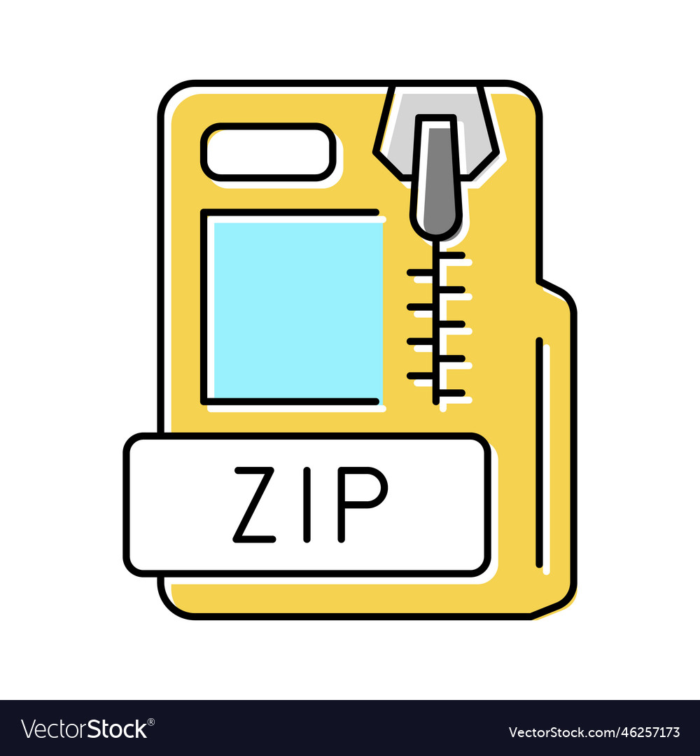 Zip file format document color icon