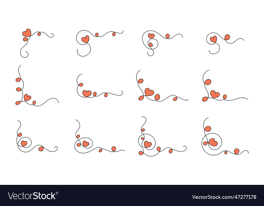 Aesthetic one continuous lines with heart shape vector image Aesthetic one continuous lines with heart shape