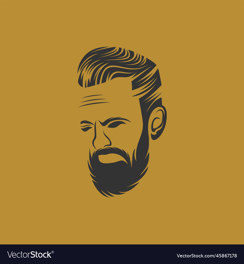 Beard logo design template Royalty Free Vector Image