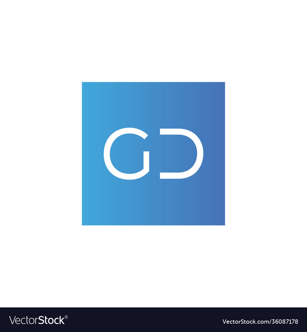 Creative initial letter gd square logo design