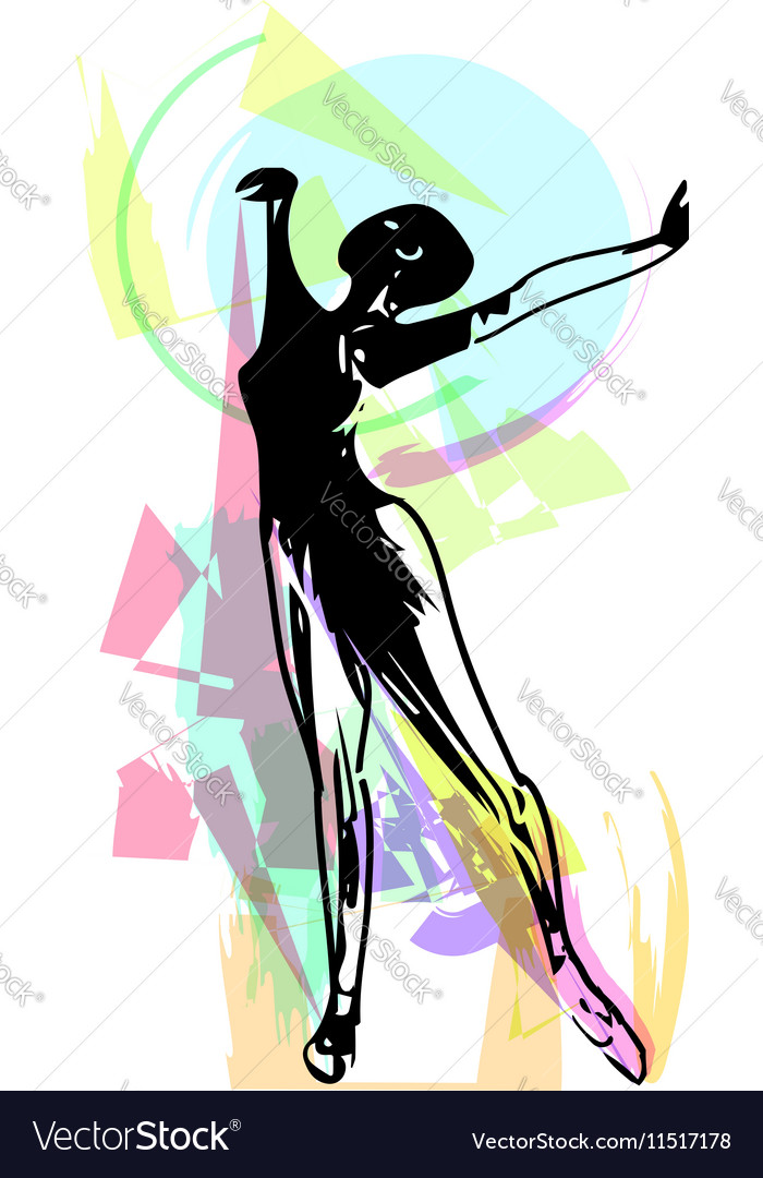 Drawing of abstract ballerina dancing