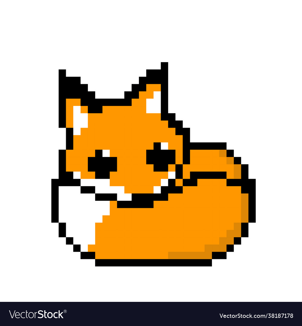 Fox pixel image for game assets