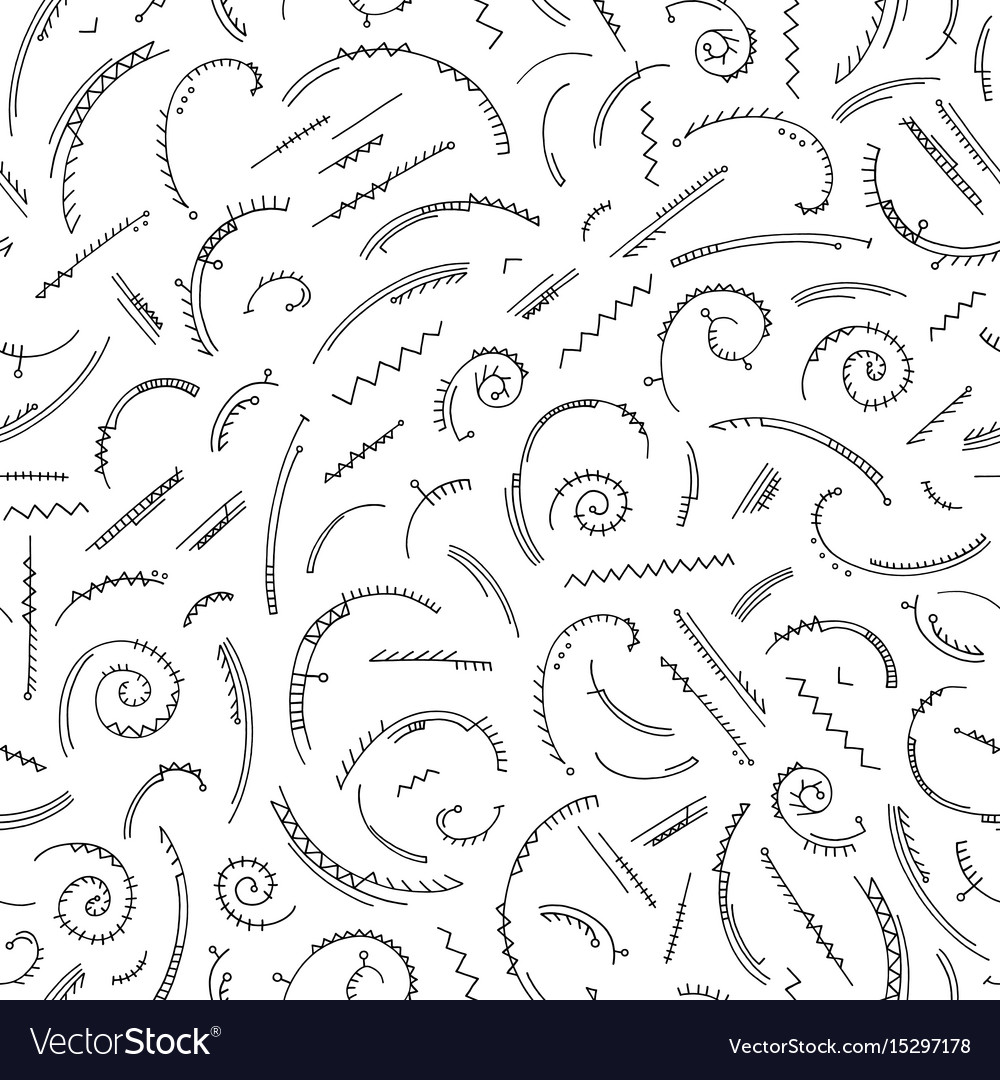 Hand drawn abstract pattern in memphis style