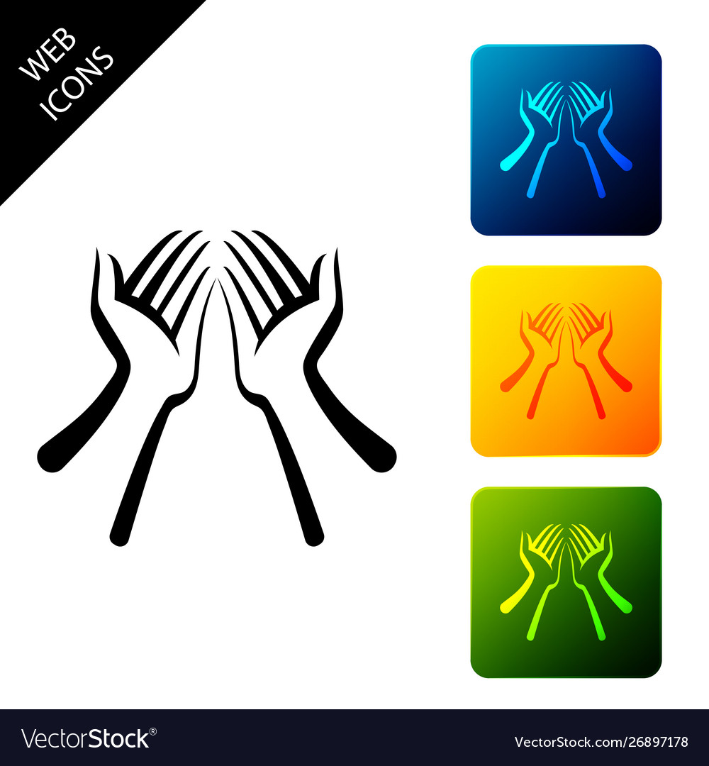 Hands icon isolated on white background set icons vector image Hands icon isolated on white background set icons
