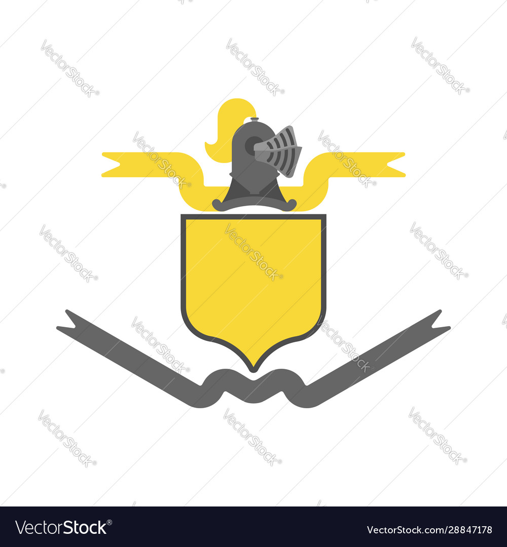 Knight helmet heraldic shield template heraldry Vector Image