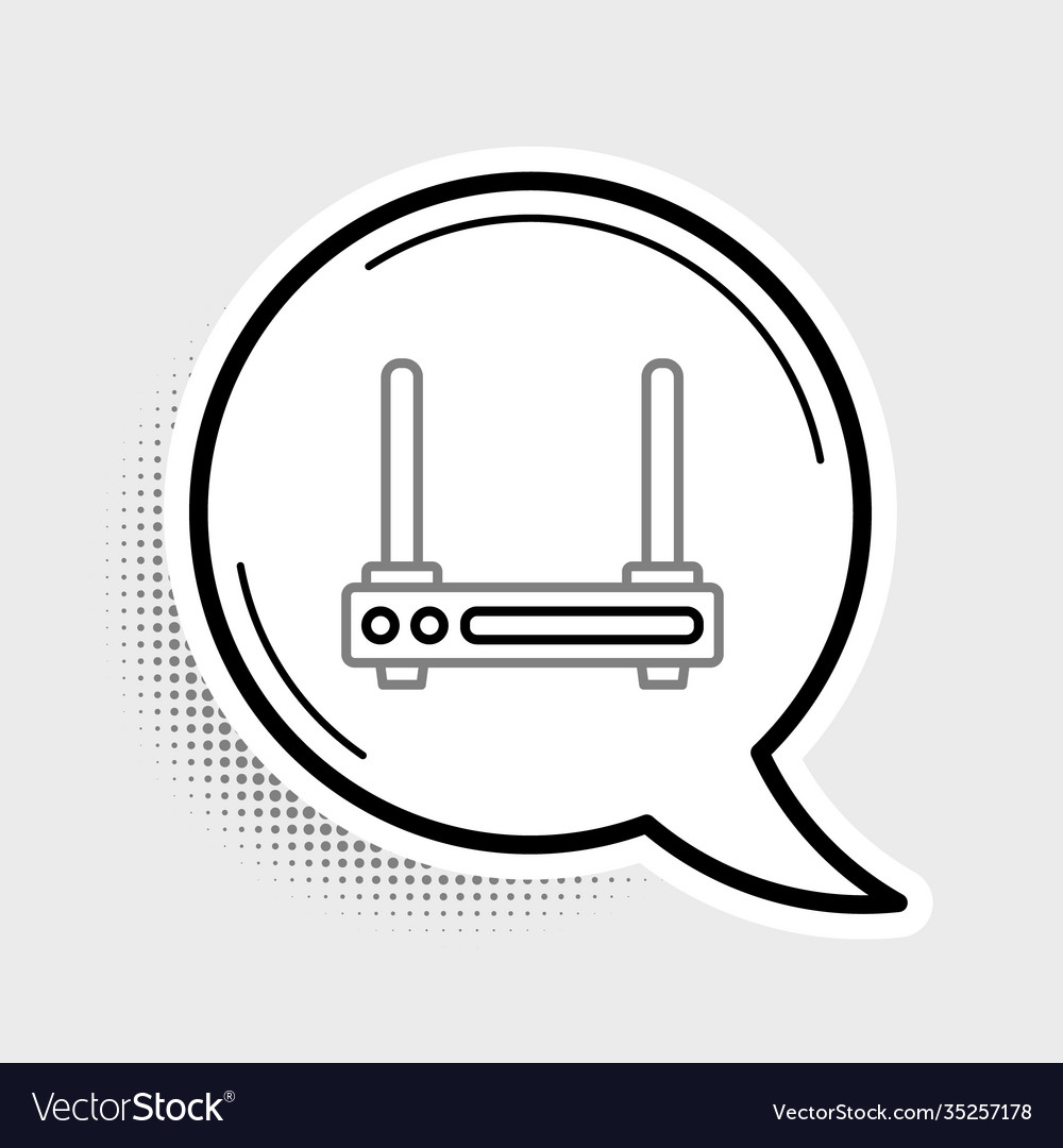 Line router and wi-fi signal symbol icon isolated vector image Line router and wi-fi signal symbol icon isolated
