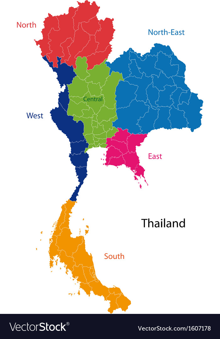 Map kingdom thailand Royalty Free Vector Image