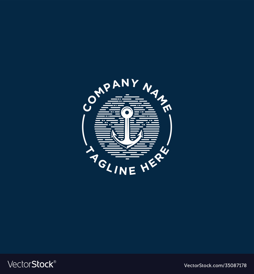 Marine retro emblems logo with anchor