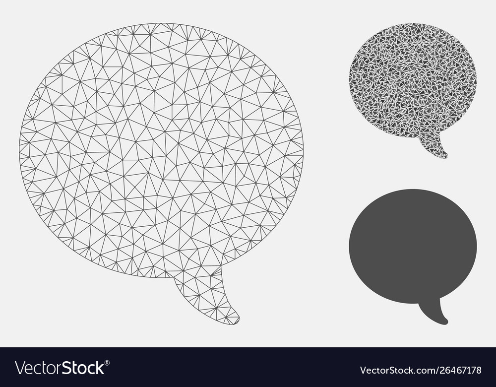 Message bubble mesh network model vector image Message bubble mesh network model