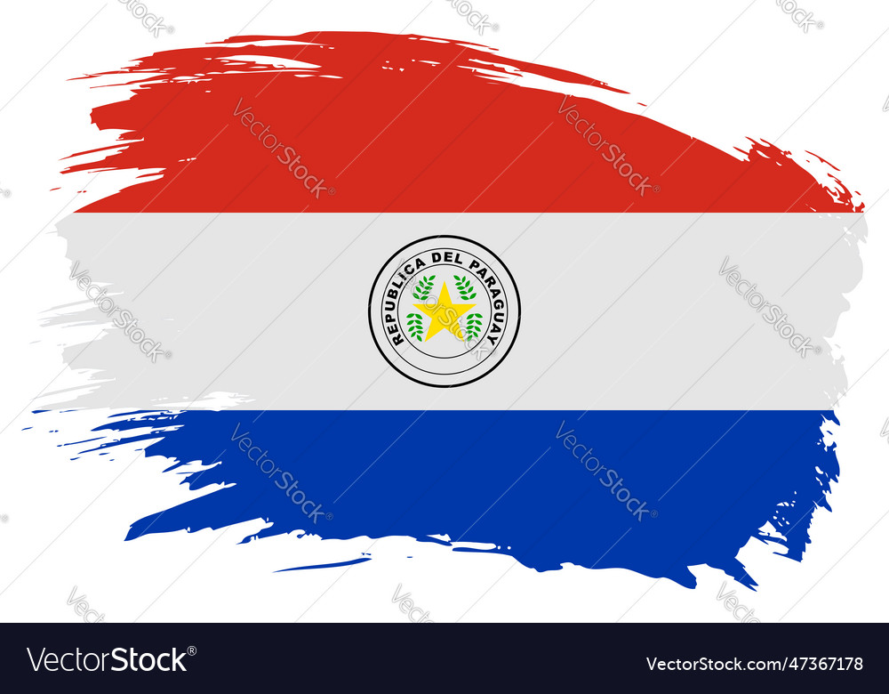 Paraguay Brush Stroke Flag Background Hand Drawn Vector Image