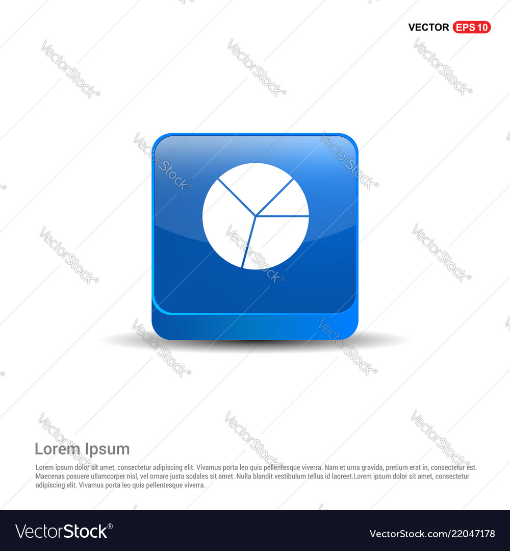 Pie graph icon - 3d blue button Vector Image Pie graph icon - 3d blue button