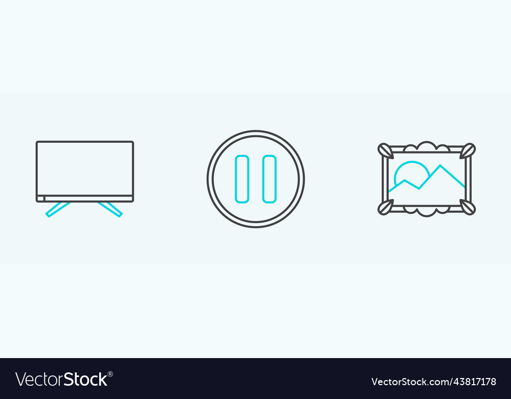 Linienbildlandschaft smart tv und Pause