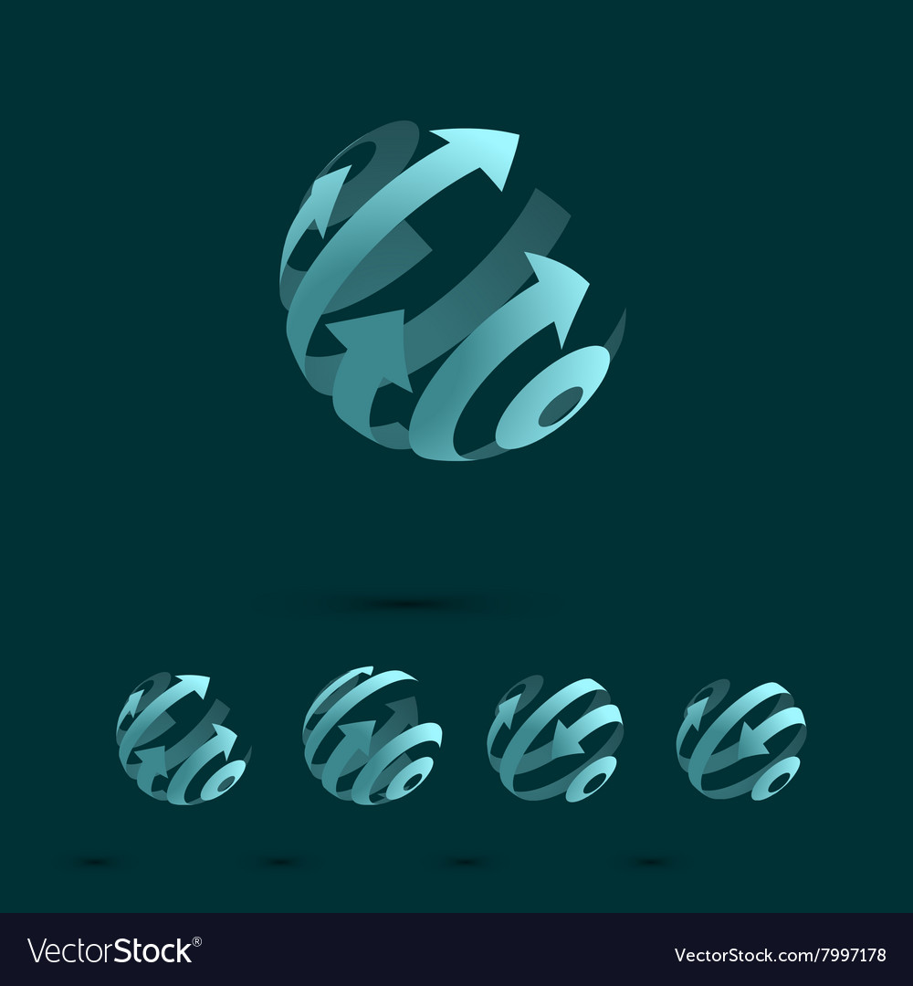 Set of abstract globe logo elements Royalty Free Vector