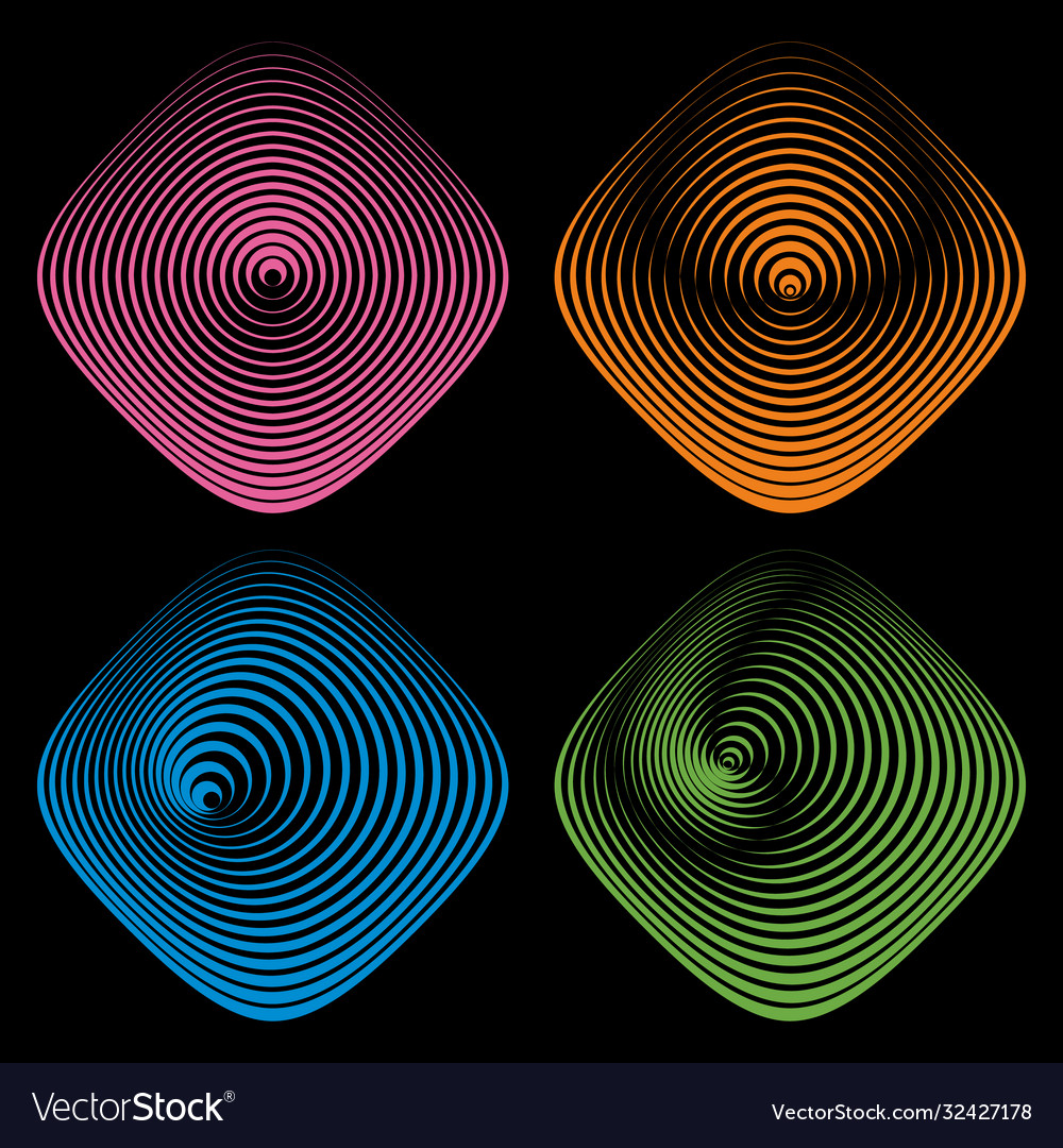 Set rhombus elements from lines vector image Set rhombus elements from lines
