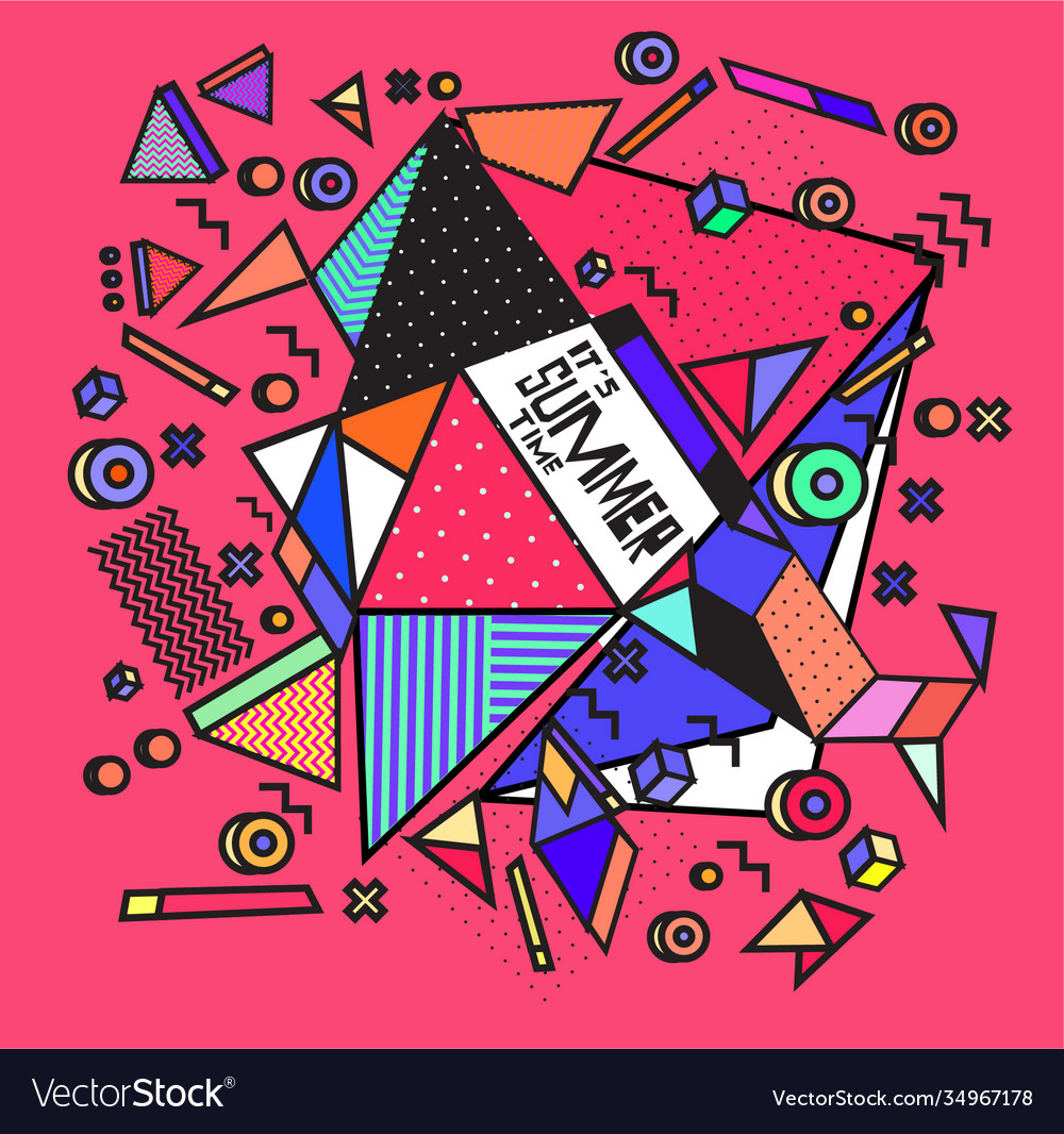 Triangle geometric forms for summer design event vector image Triangle geometric forms for summer design event