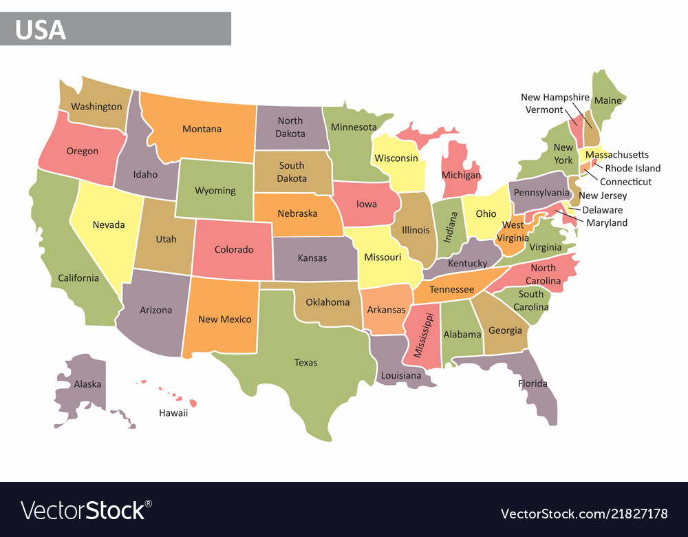 United States America Map Royalty Free Vector Image