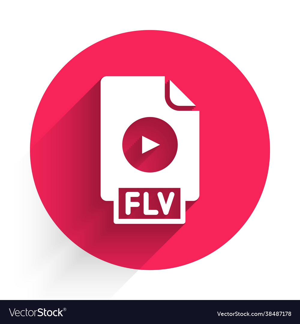 White flv file document video format vector image White flv file document video format