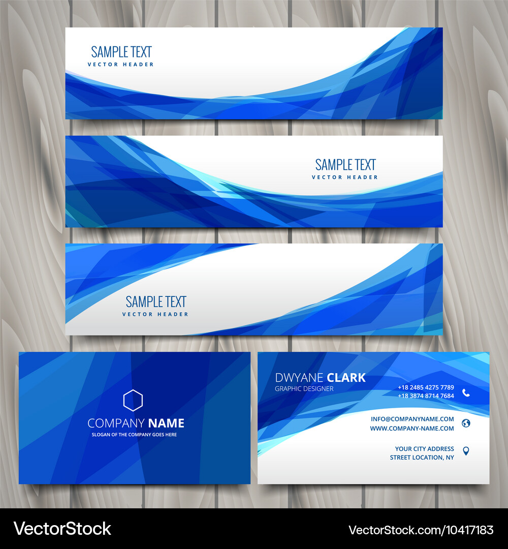 Abstract set web banners and business cards Vector Image