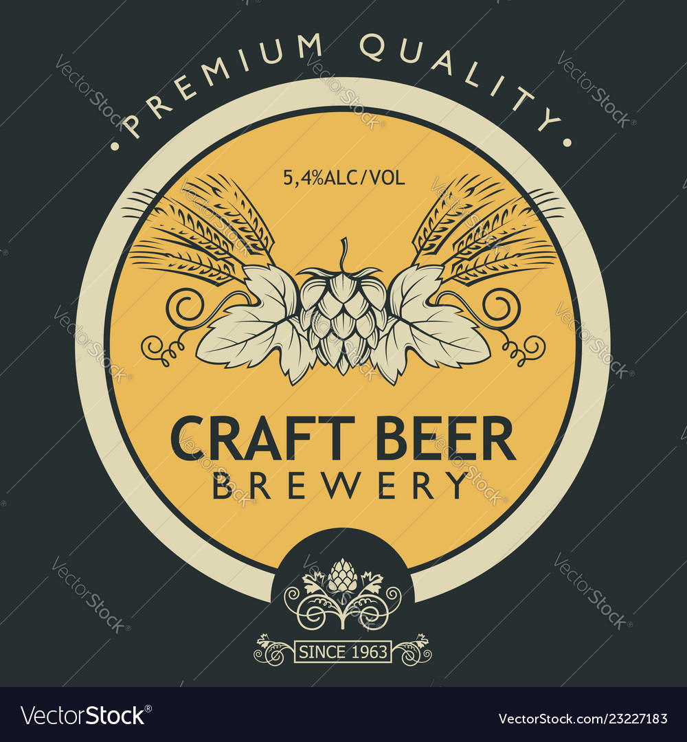 Beer label design Royalty Free Vector Image - VectorStock