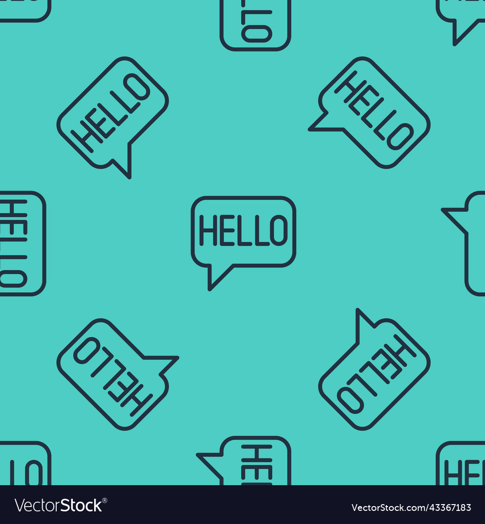 Black line hello in different languages icon vector image Black line hello in different languages icon