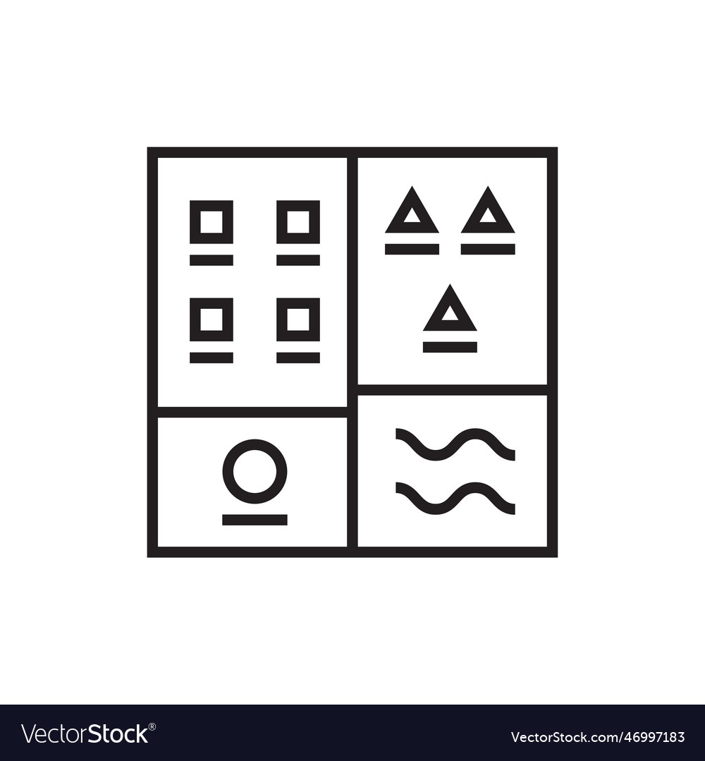 Cluster data analysis icon with black outline vector image Cluster data analysis icon with black outline