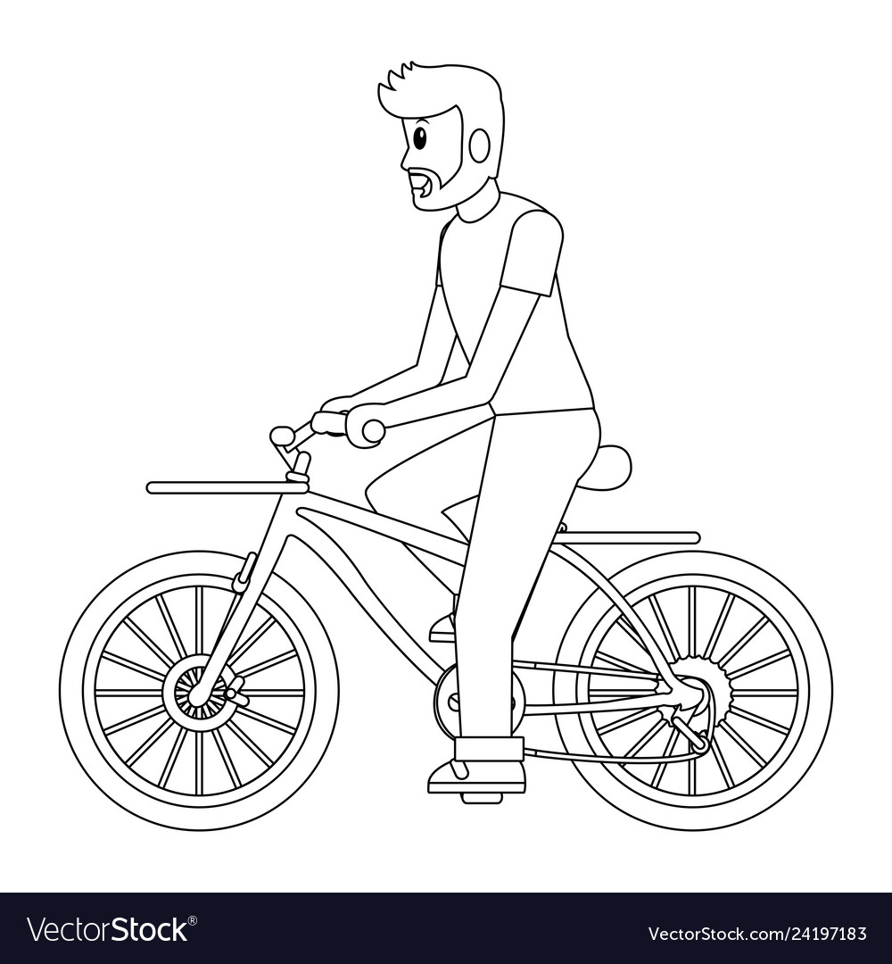 Liefermann mit Fahrrad vector image Liefermann mit Fahrrad