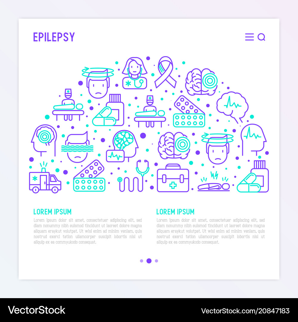 Epilepsy Concept In Half Circle Royalty Free Vector Image