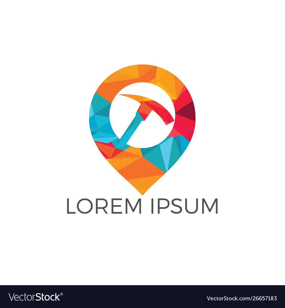 Factory and map pointer logo design