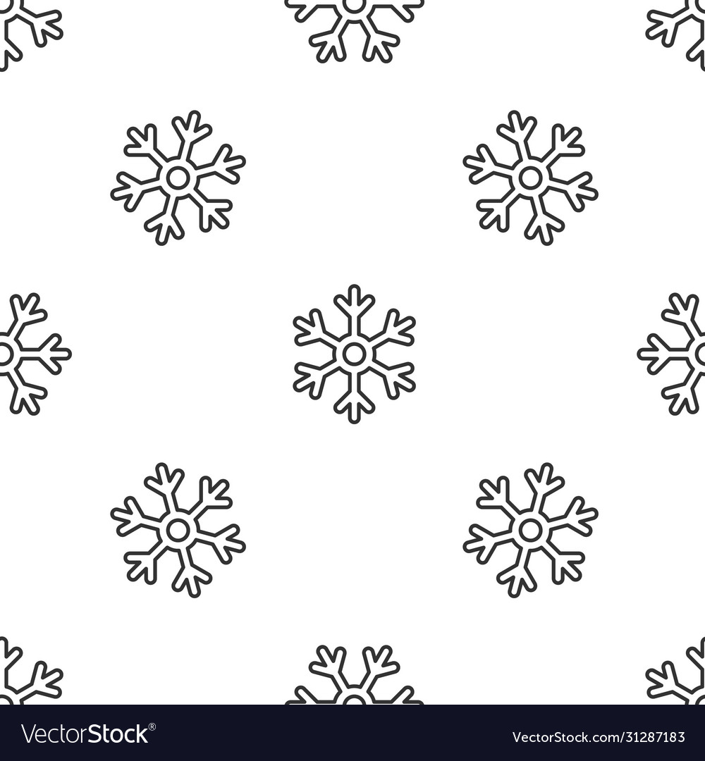 Grey line snowflake icon isolated seamless pattern Vector Image Grey line snowflake icon isolated seamless pattern