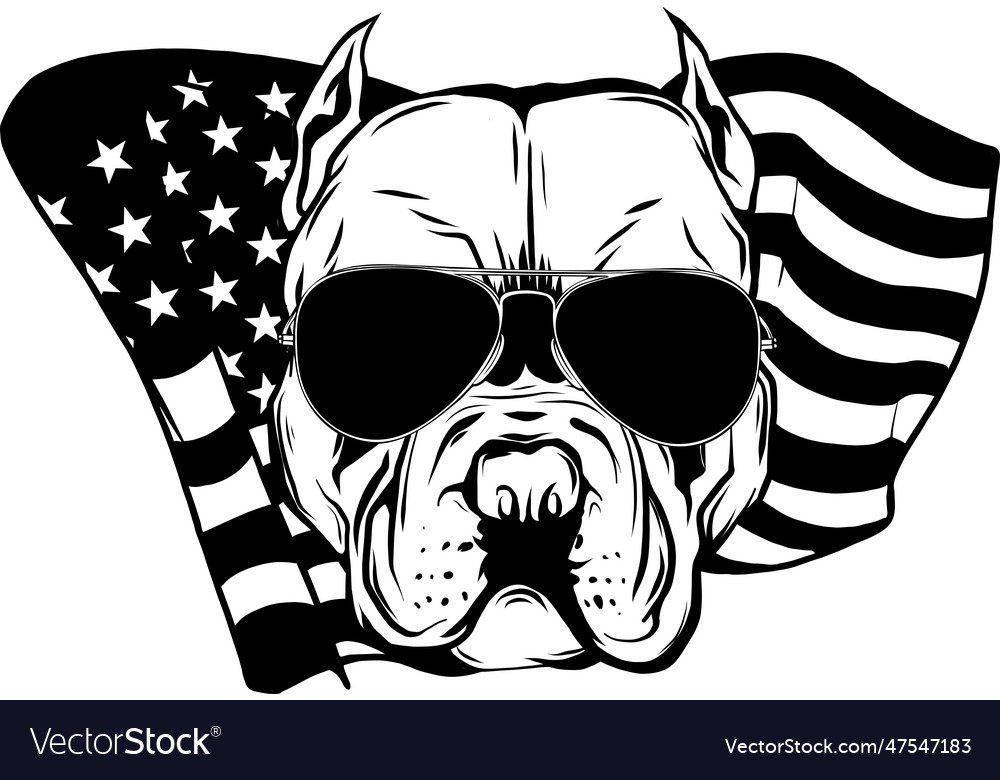 Head dog black and white Royalty Free Vector Image