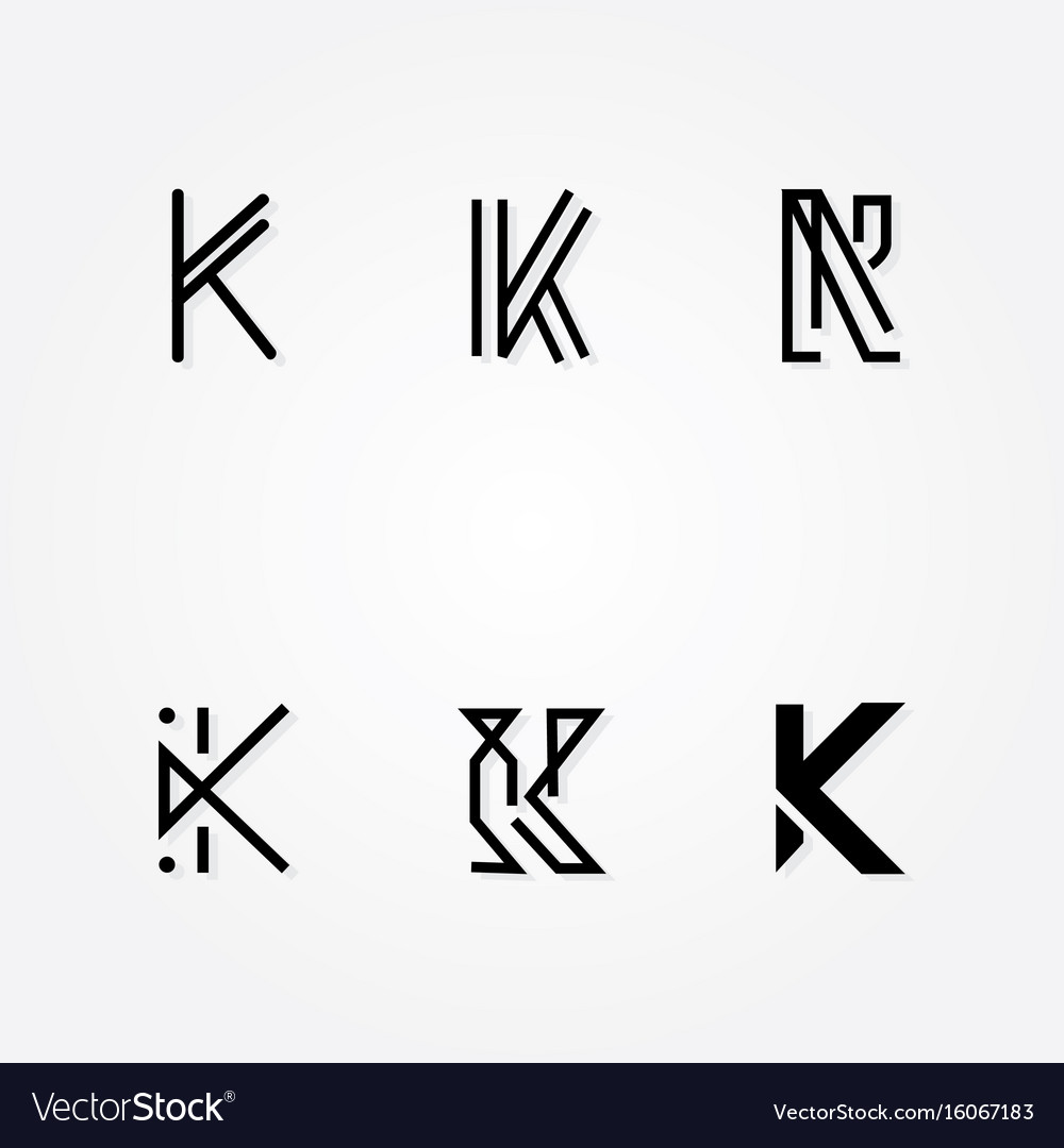 Initial letter k logo typo pack