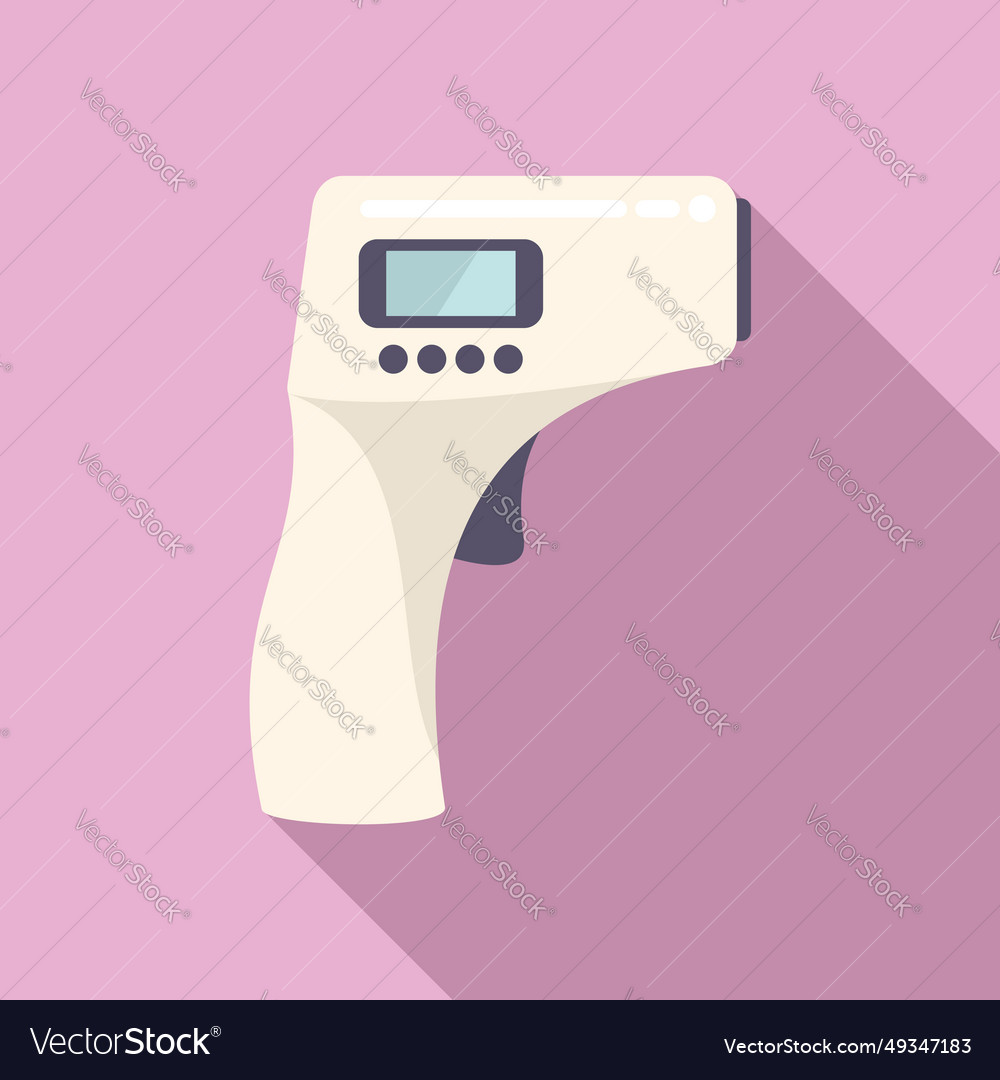 Laser Thermometer Icon Flat Heat Royalty Free Vector Image