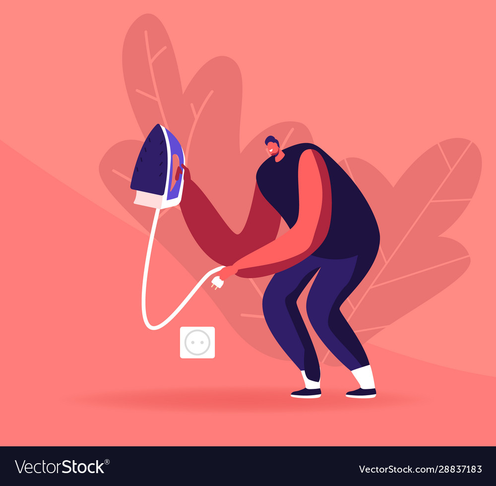 Man Using Iron - Daily Routine