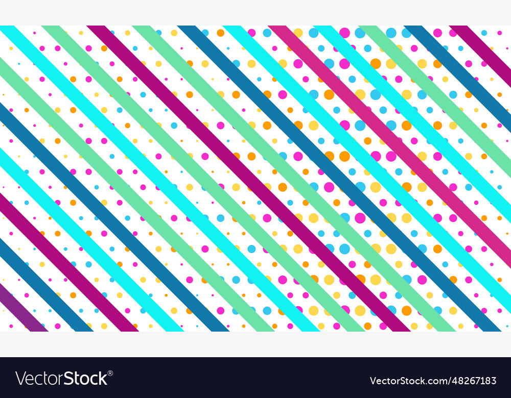 Modern colorful background with dots and stripes vector image Modern colorful background with dots and stripes