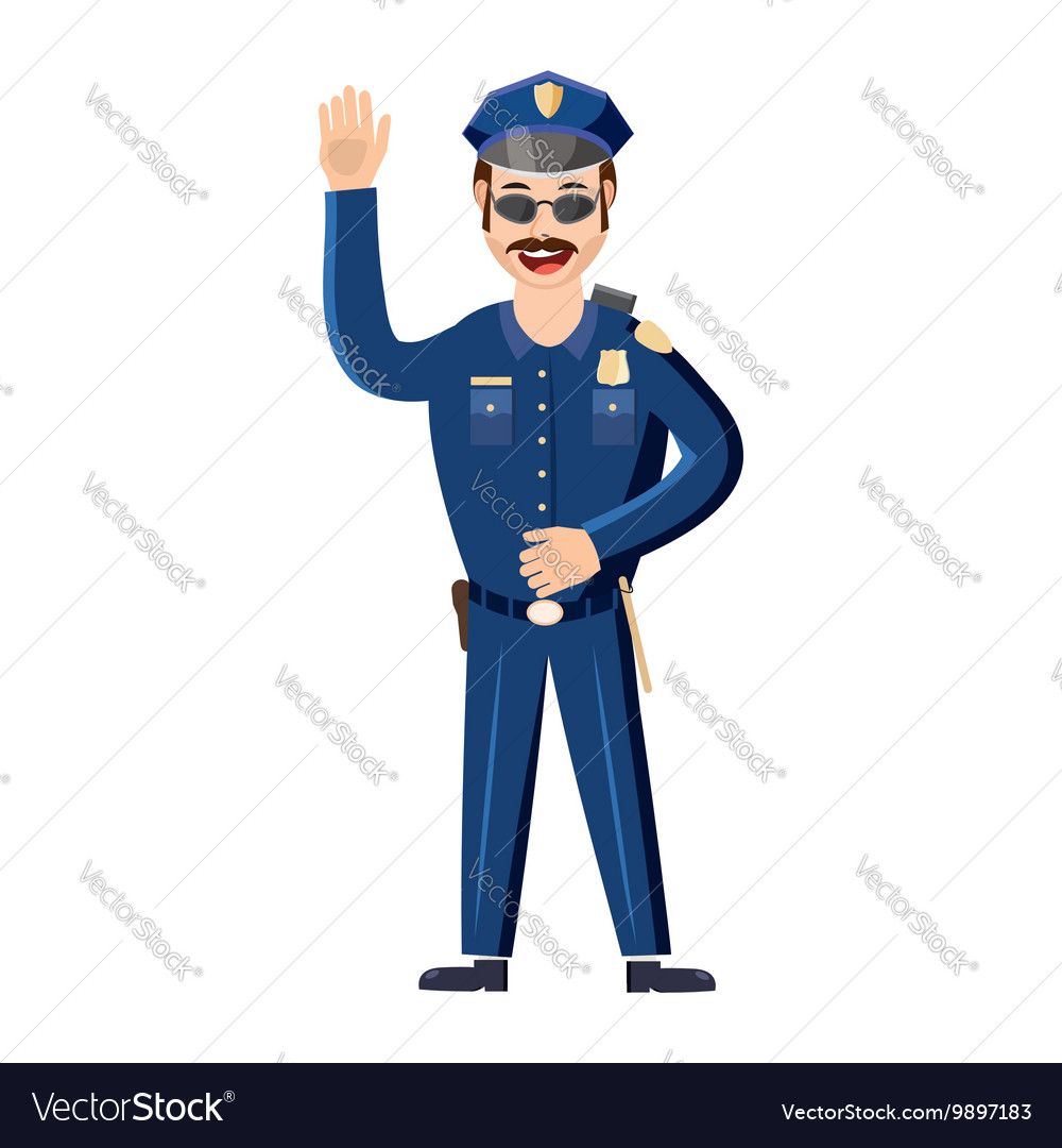 Policeman icon in cartoon style Royalty Free Vector Image