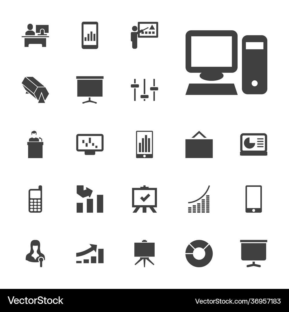 Presentation icons Royalty Free Vector Image - VectorStock