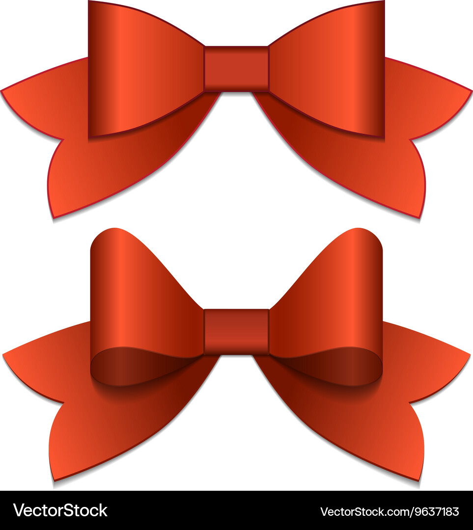 Red bows Royalty Free Vector Image - VectorStock